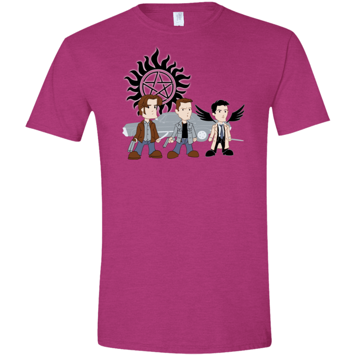 T-Shirts Antique Heliconia / S Sam, Dean and Cas Men's Semi-Fitted Softstyle