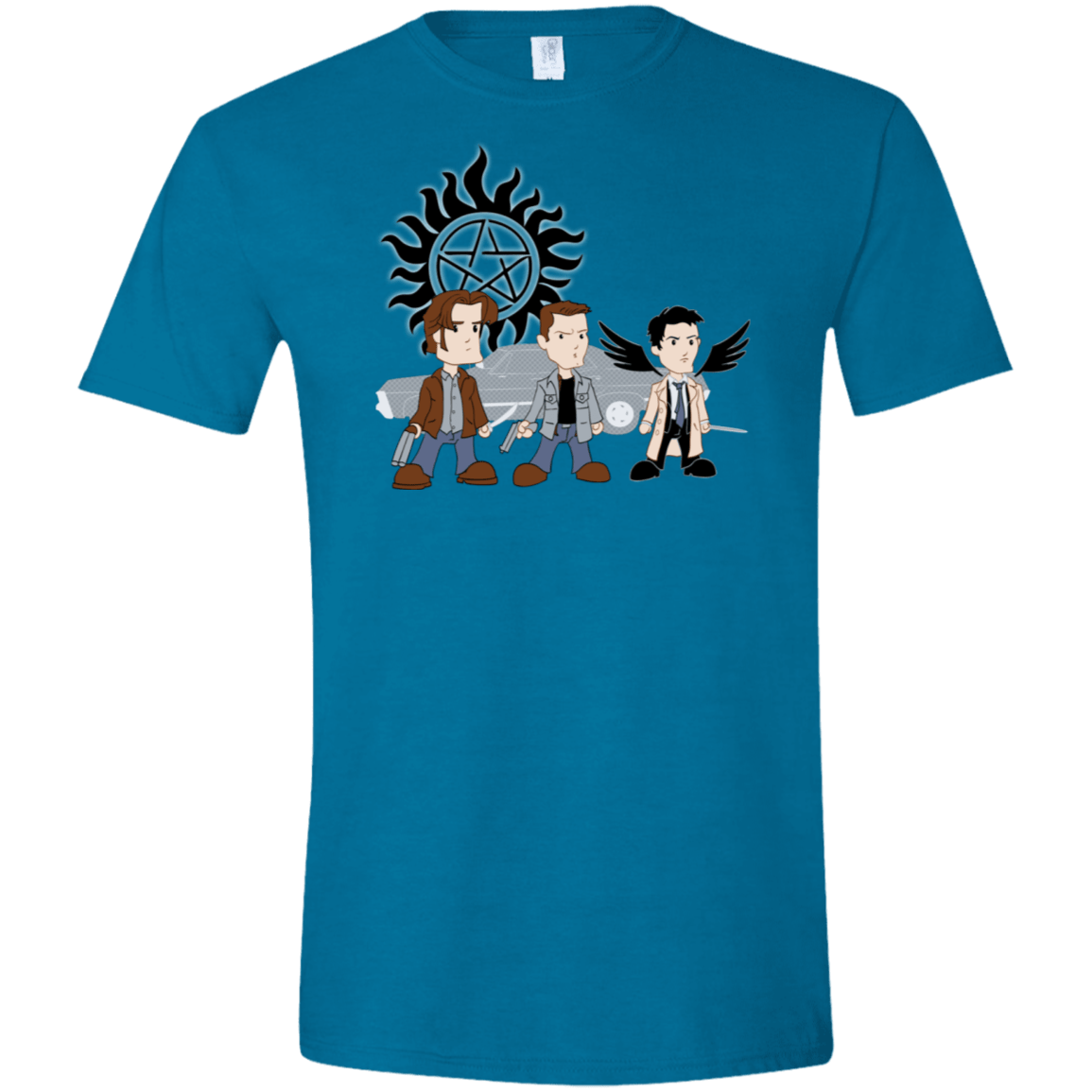 T-Shirts Antique Sapphire / S Sam, Dean and Cas Men's Semi-Fitted Softstyle