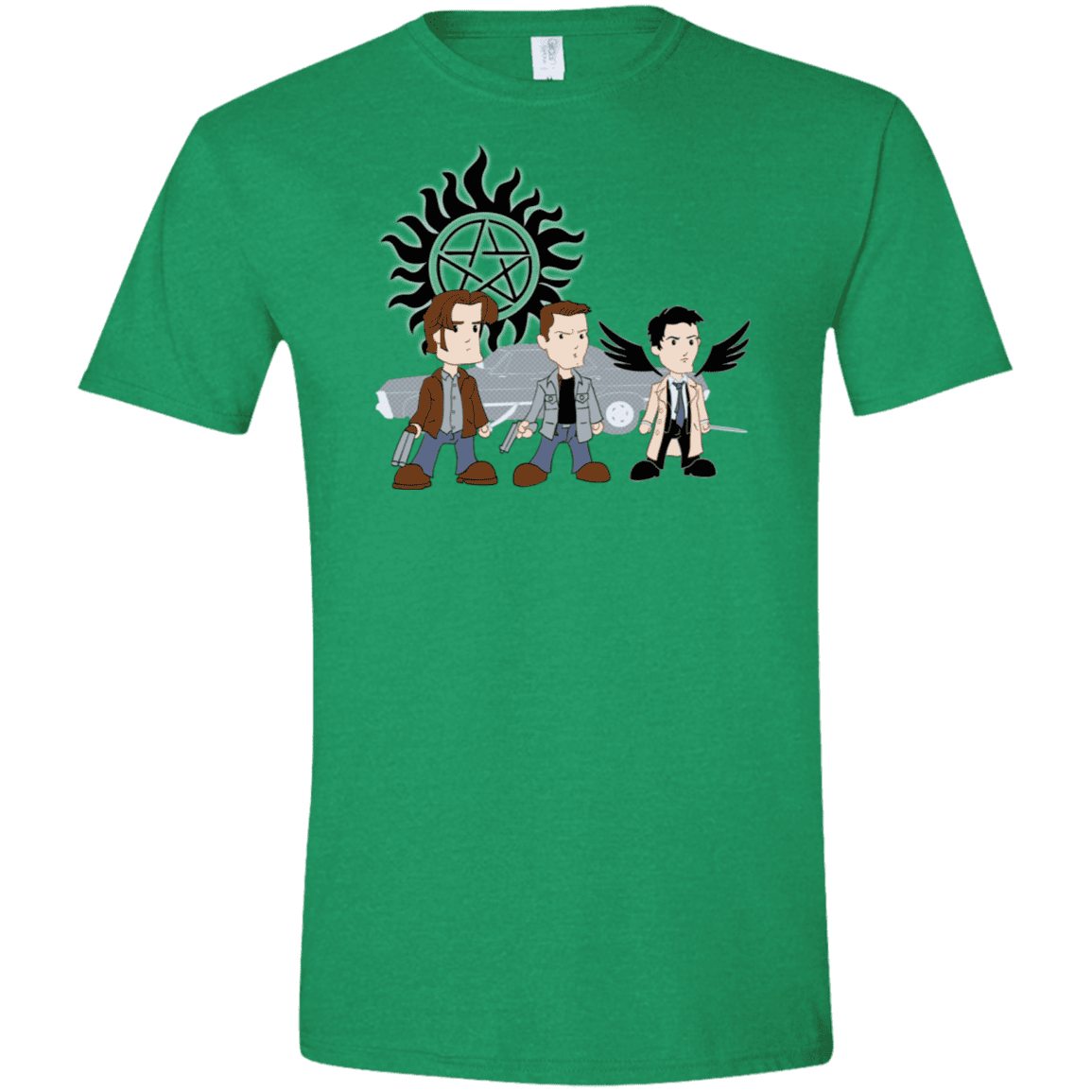 T-Shirts Heather Irish Green / S Sam, Dean and Cas Men's Semi-Fitted Softstyle