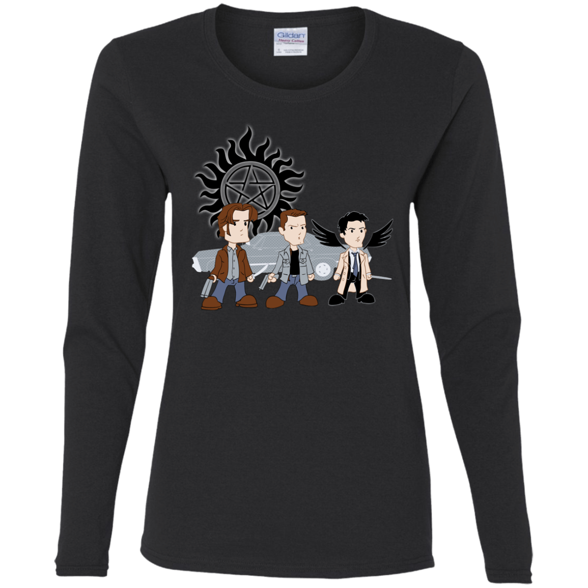 T-Shirts Black / S Sam, Dean and Cas Women's Long Sleeve T-Shirt