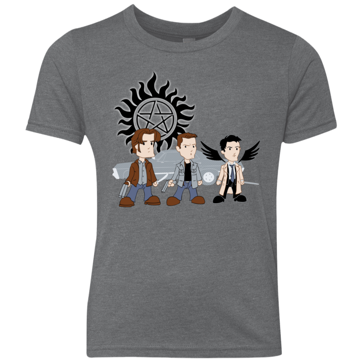 T-Shirts Premium Heather / YXS Sam, Dean and Cas Youth Triblend T-Shirt
