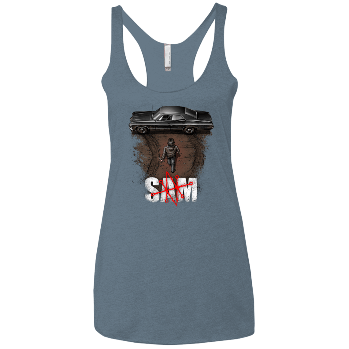 T-Shirts Indigo / X-Small Sam Women's Triblend Racerback Tank