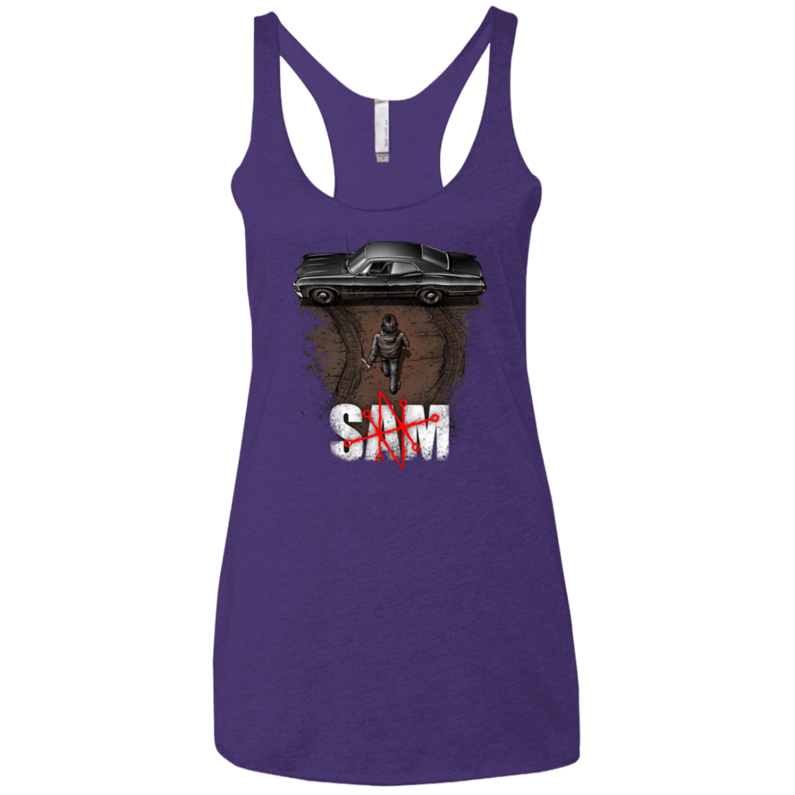T-Shirts Purple / X-Small Sam Women's Triblend Racerback Tank