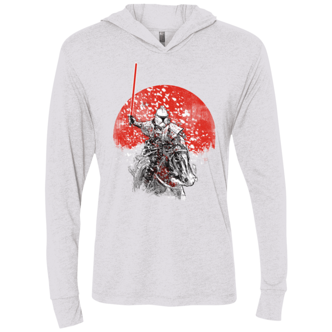 T-Shirts Heather White / X-Small Samourai Trooper Triblend Long Sleeve Hoodie Tee