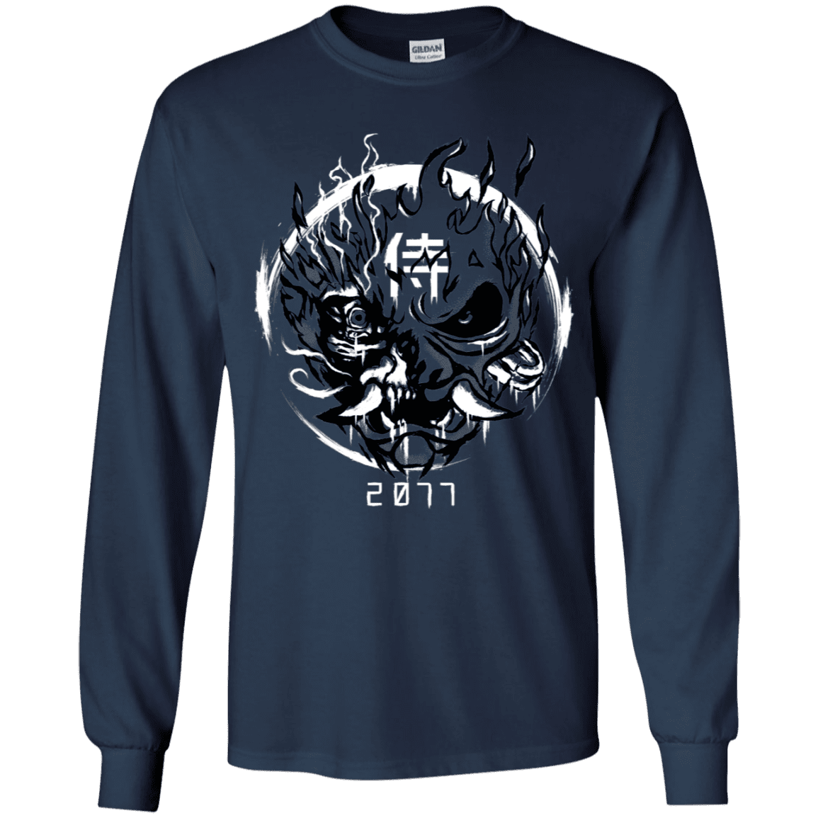 T-Shirts Navy / YS Samurai 2077 Youth Long Sleeve T-Shirt