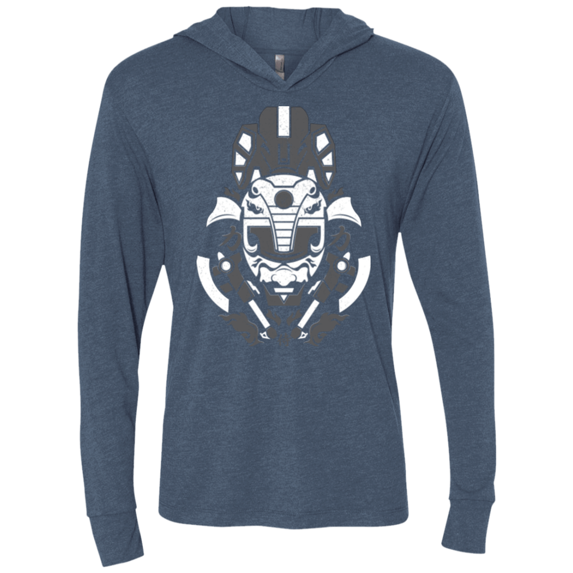 T-Shirts Indigo / X-Small Samurai Black Ranger Triblend Long Sleeve Hoodie Tee
