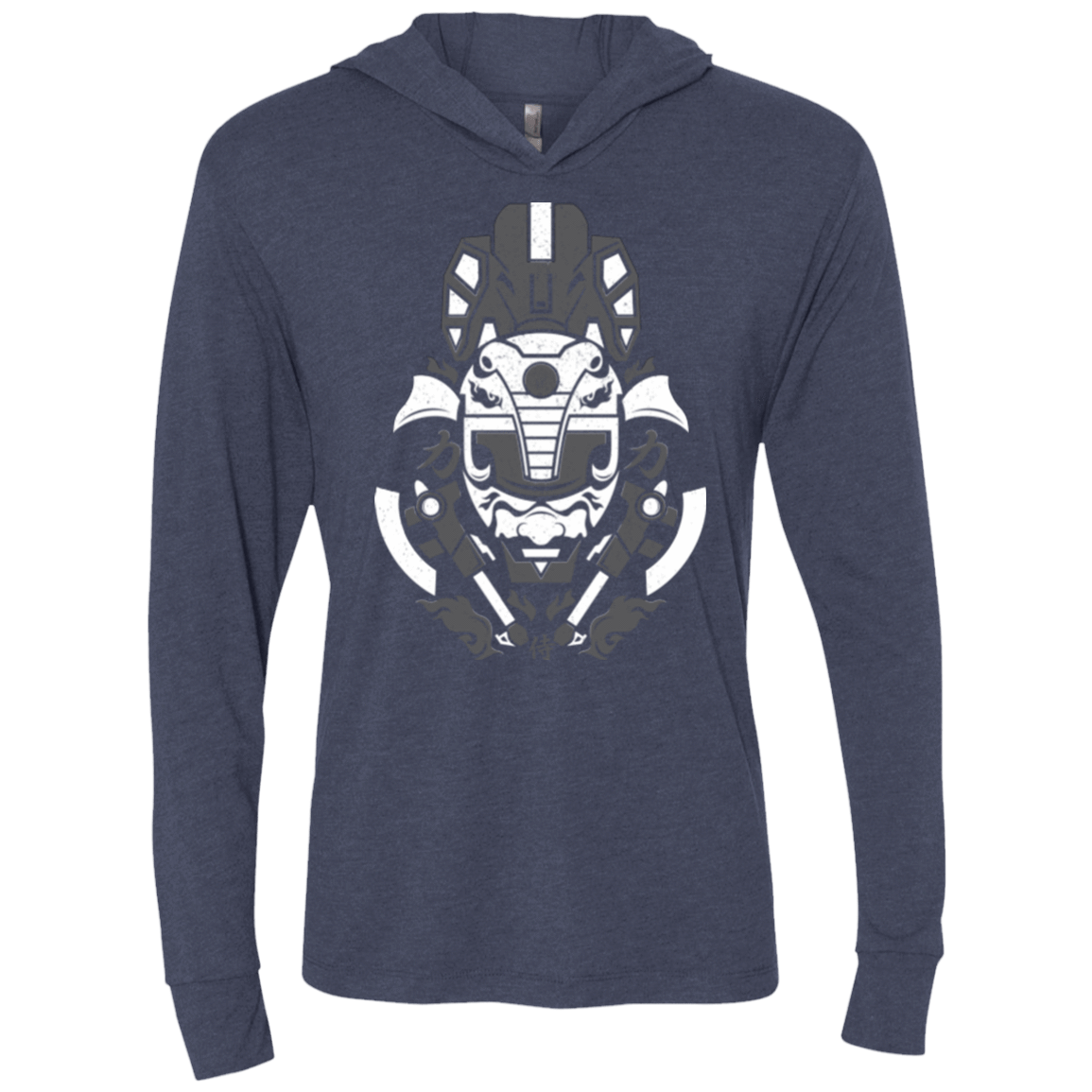 T-Shirts Vintage Navy / X-Small Samurai Black Ranger Triblend Long Sleeve Hoodie Tee