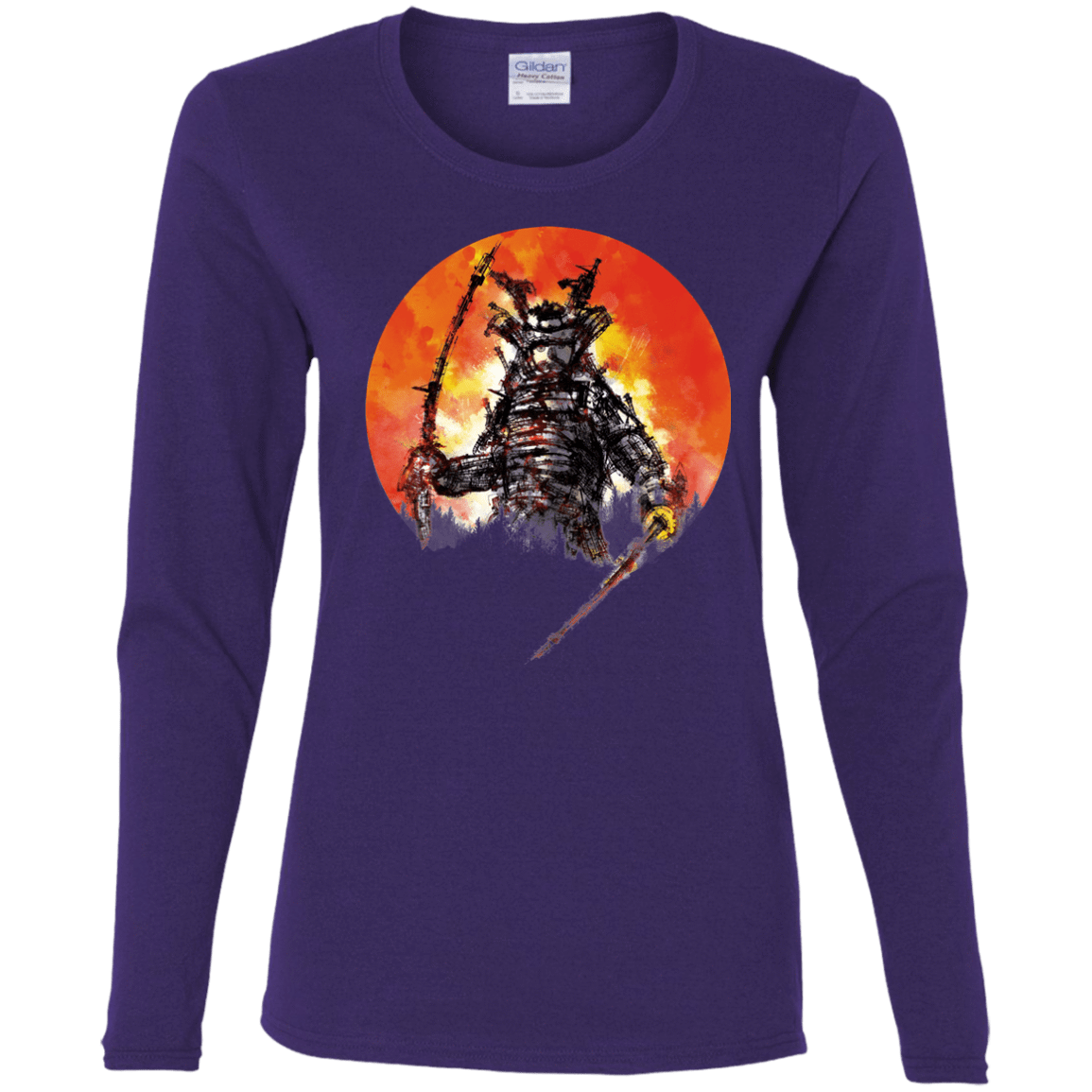 T-Shirts Purple / S Samurai Bot Women's Long Sleeve T-Shirt