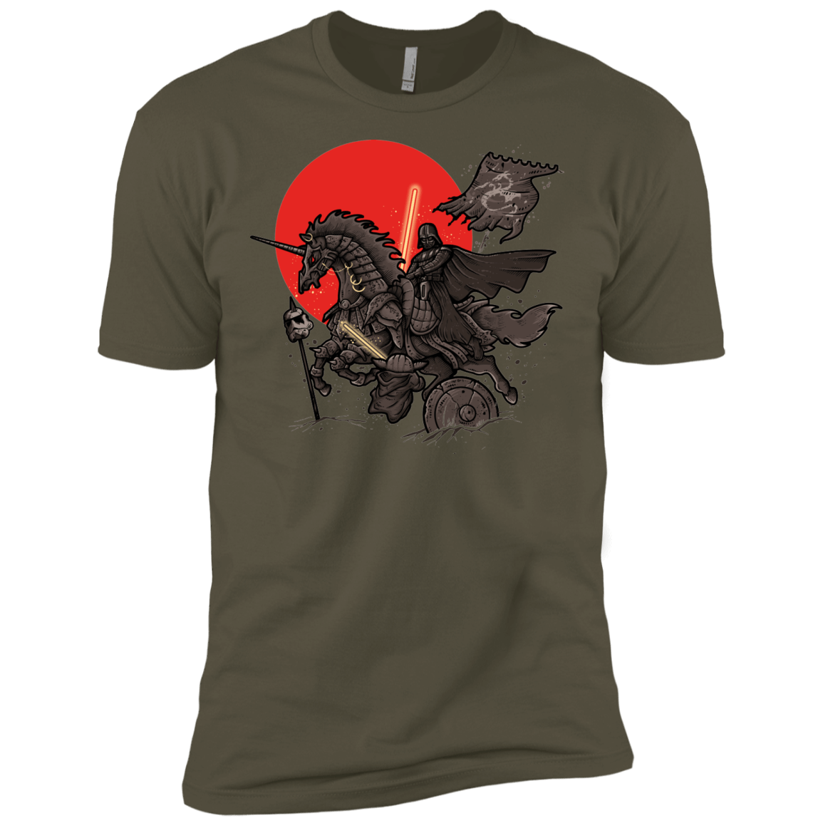 T-Shirts Military Green / X-Small SAMURAI GALAXY Men's Premium T-Shirt