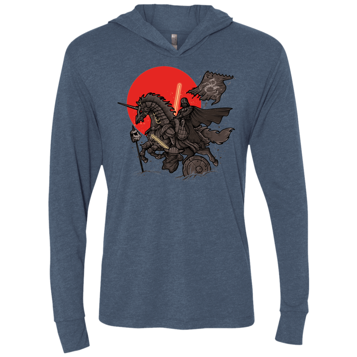 T-Shirts Indigo / X-Small SAMURAI GALAXY Triblend Long Sleeve Hoodie Tee