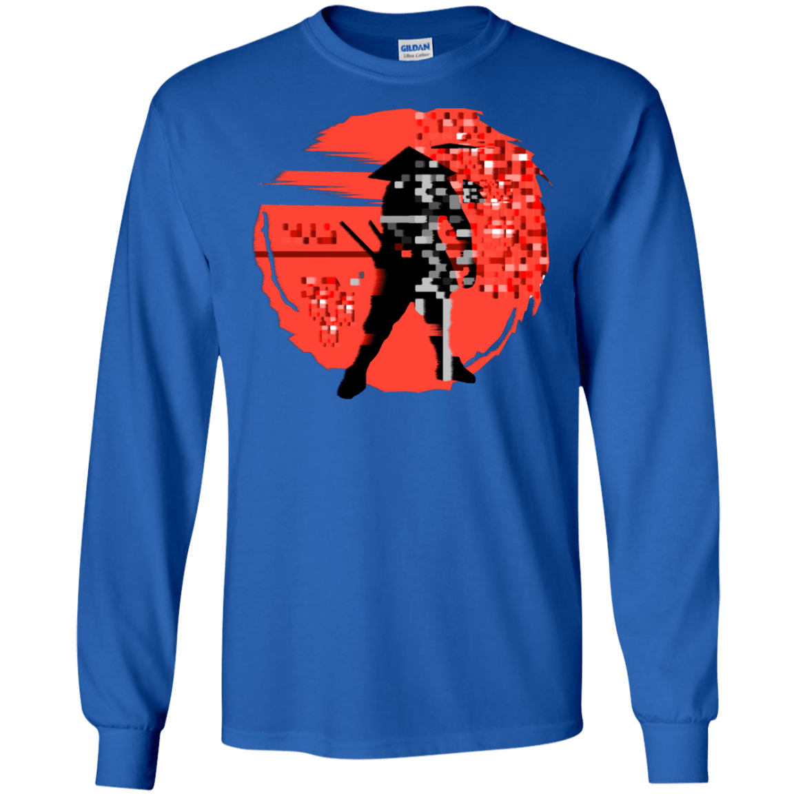 T-Shirts Royal / S Samurai Pixel Men's Long Sleeve T-Shirt