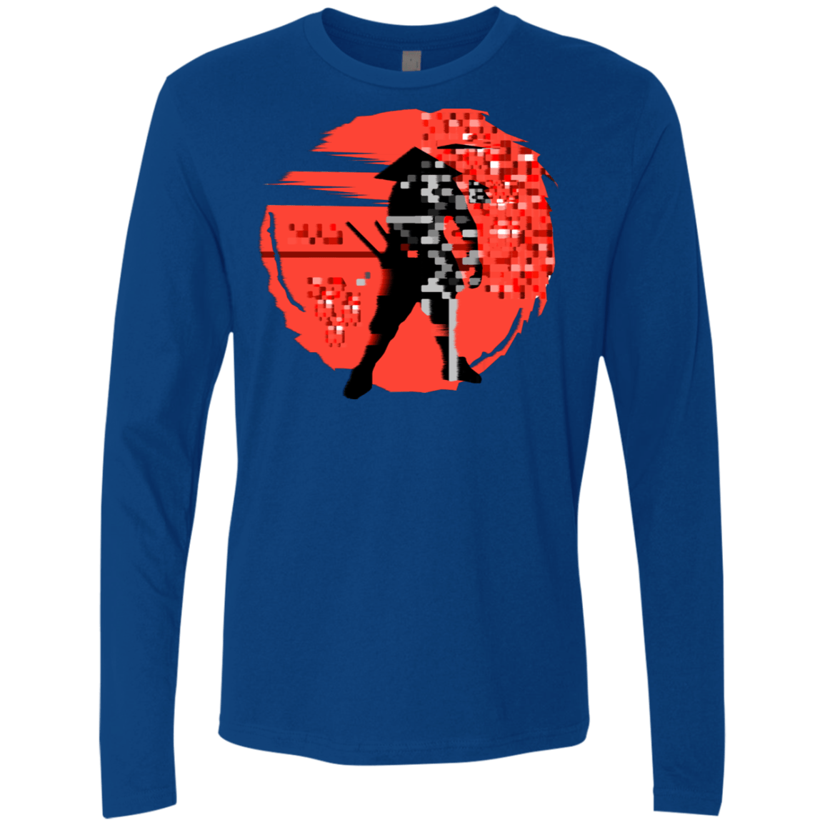 T-Shirts Royal / S Samurai Pixel Men's Premium Long Sleeve