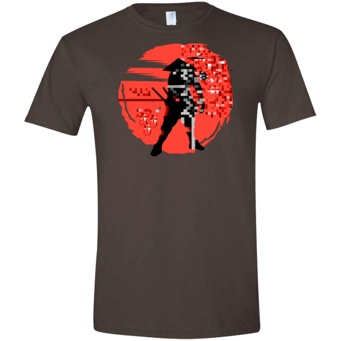 T-Shirts Dark Chocolate / S Samurai Pixel Men's Semi-Fitted Softstyle