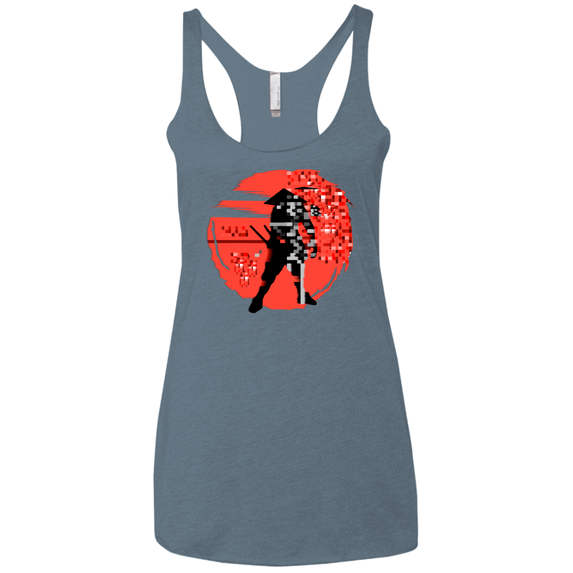 T-Shirts Indigo / X-Small Samurai Pixel Women's Triblend Racerback Tank