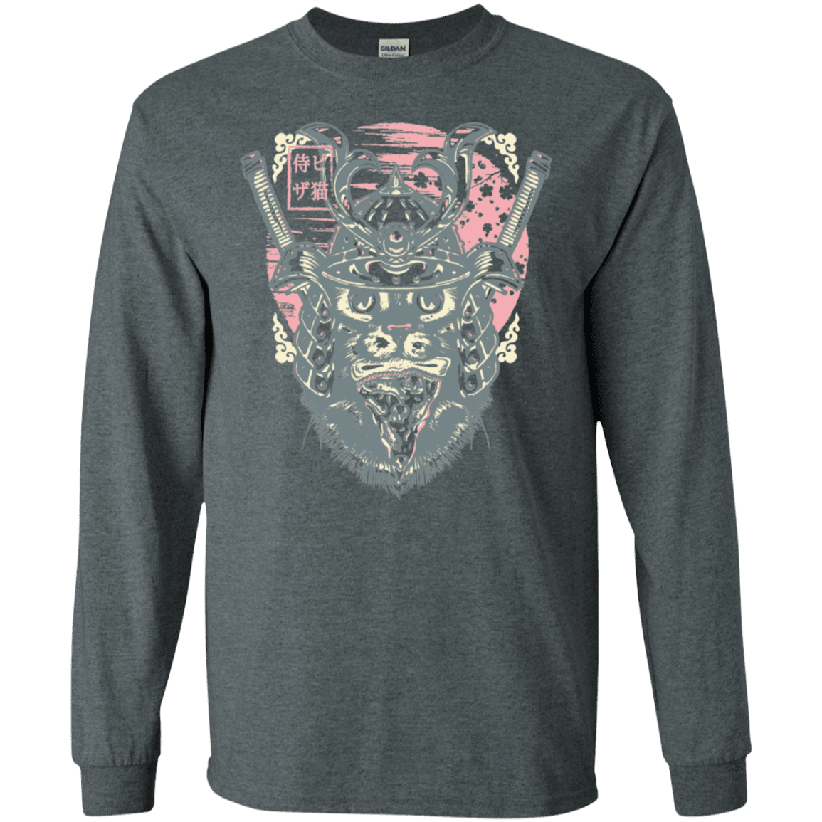T-Shirts Dark Heather / S Samurai Pizza Cat Men's Long Sleeve T-Shirt