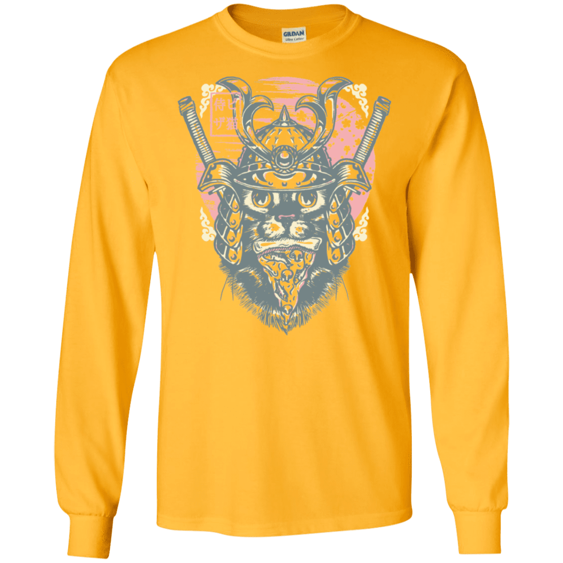 T-Shirts Gold / S Samurai Pizza Cat Men's Long Sleeve T-Shirt