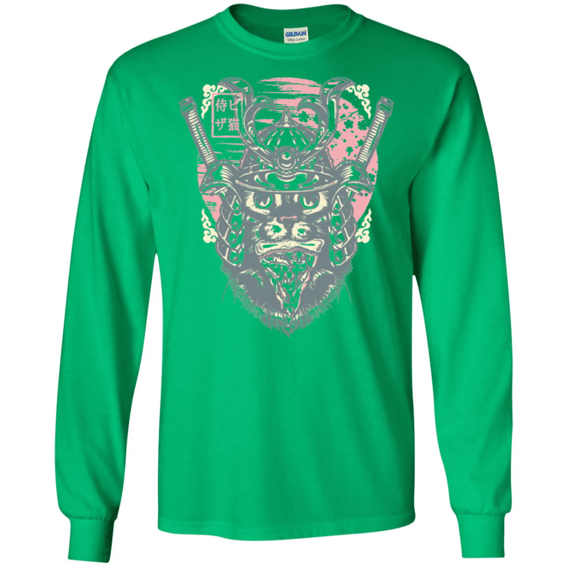 T-Shirts Irish Green / S Samurai Pizza Cat Men's Long Sleeve T-Shirt