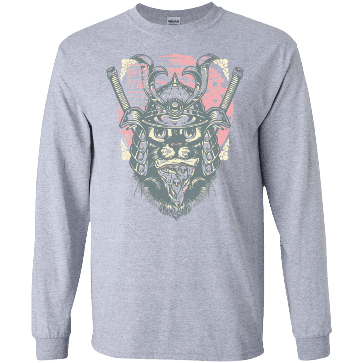 T-Shirts Sport Grey / S Samurai Pizza Cat Men's Long Sleeve T-Shirt