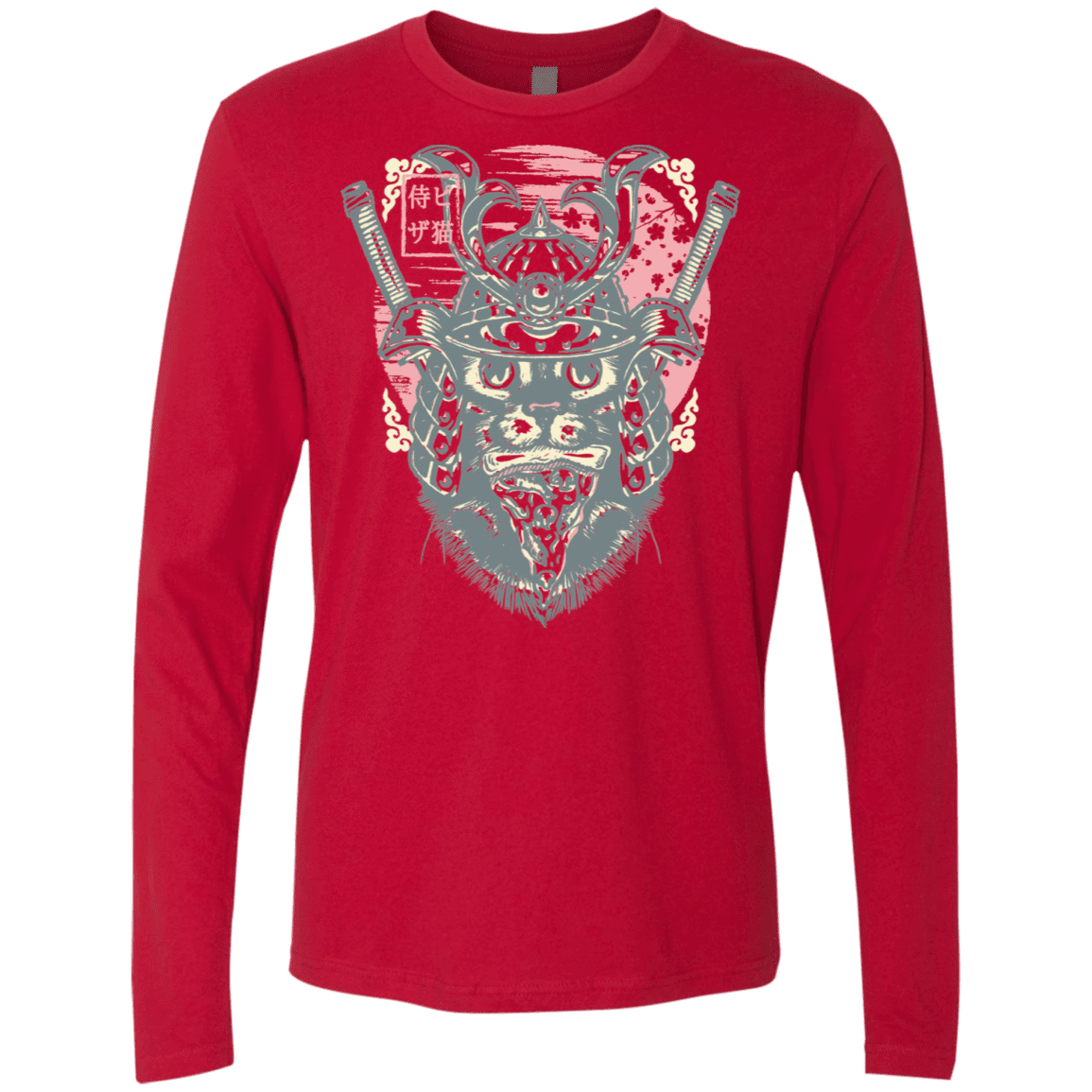T-Shirts Red / S Samurai Pizza Cat Men's Premium Long Sleeve