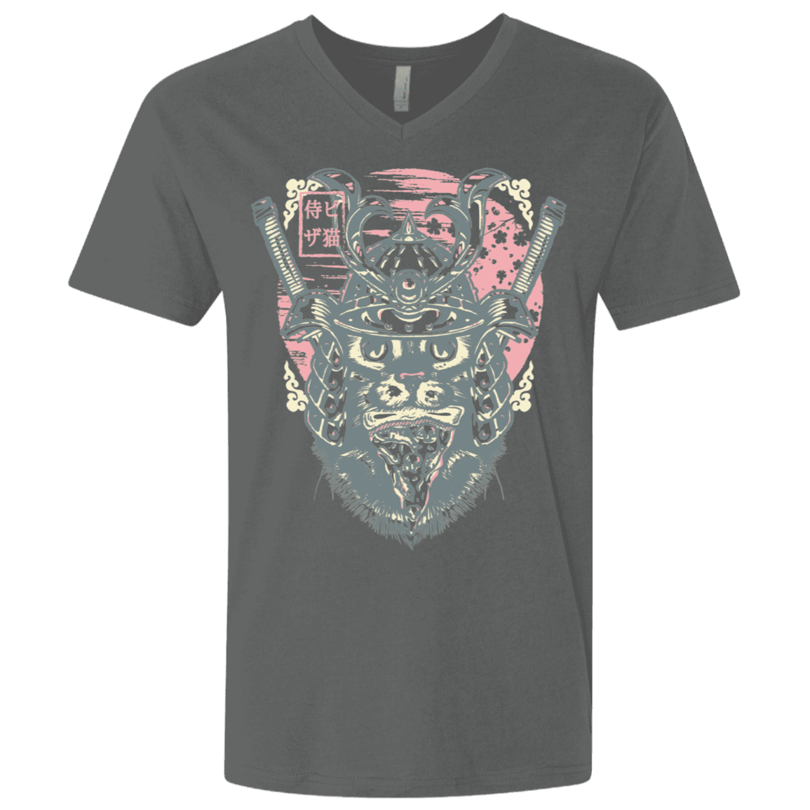 T-Shirts Heavy Metal / X-Small Samurai Pizza Cat Men's Premium V-Neck