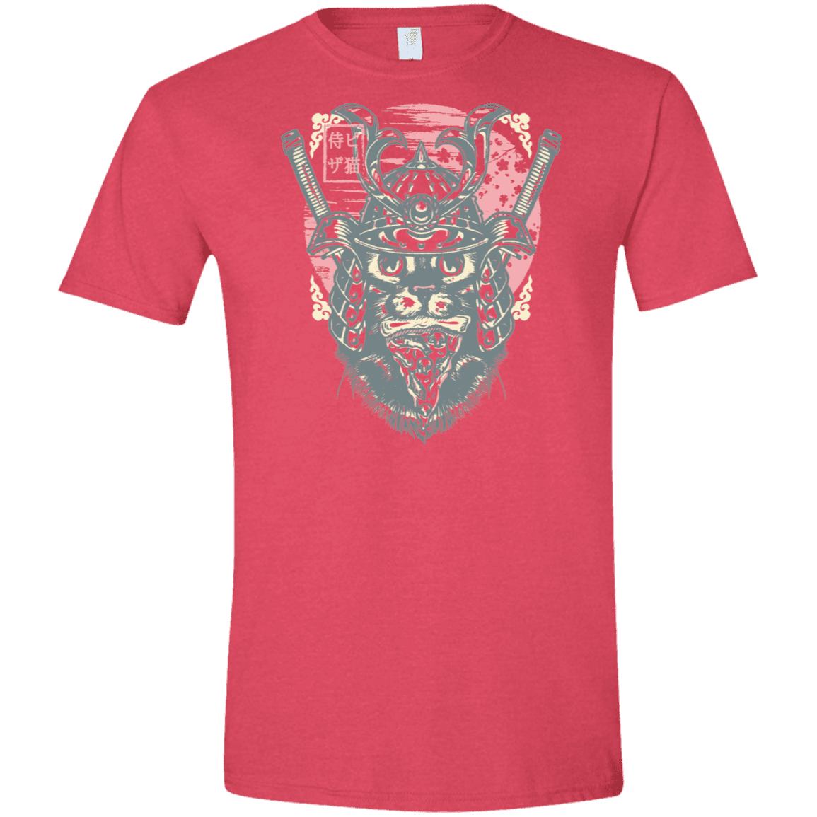 T-Shirts Heather Red / S Samurai Pizza Cat Men's Semi-Fitted Softstyle