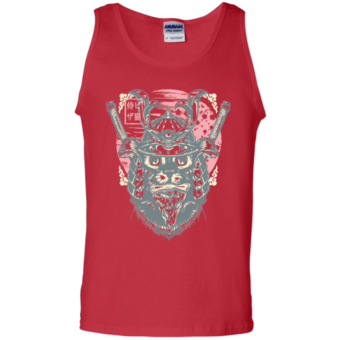 T-Shirts Red / S Samurai Pizza Cat Men's Tank Top