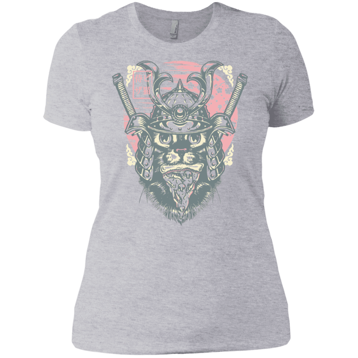 T-Shirts Heather Grey / X-Small Samurai Pizza Cat Women's Premium T-Shirt