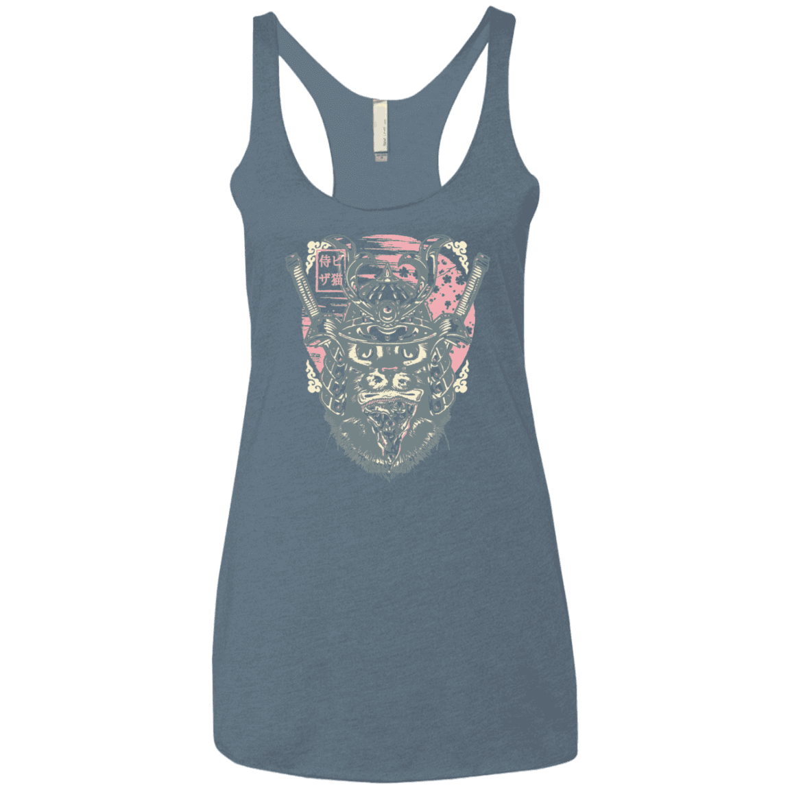 T-Shirts Indigo / X-Small Samurai Pizza Cat Women's Triblend Racerback Tank