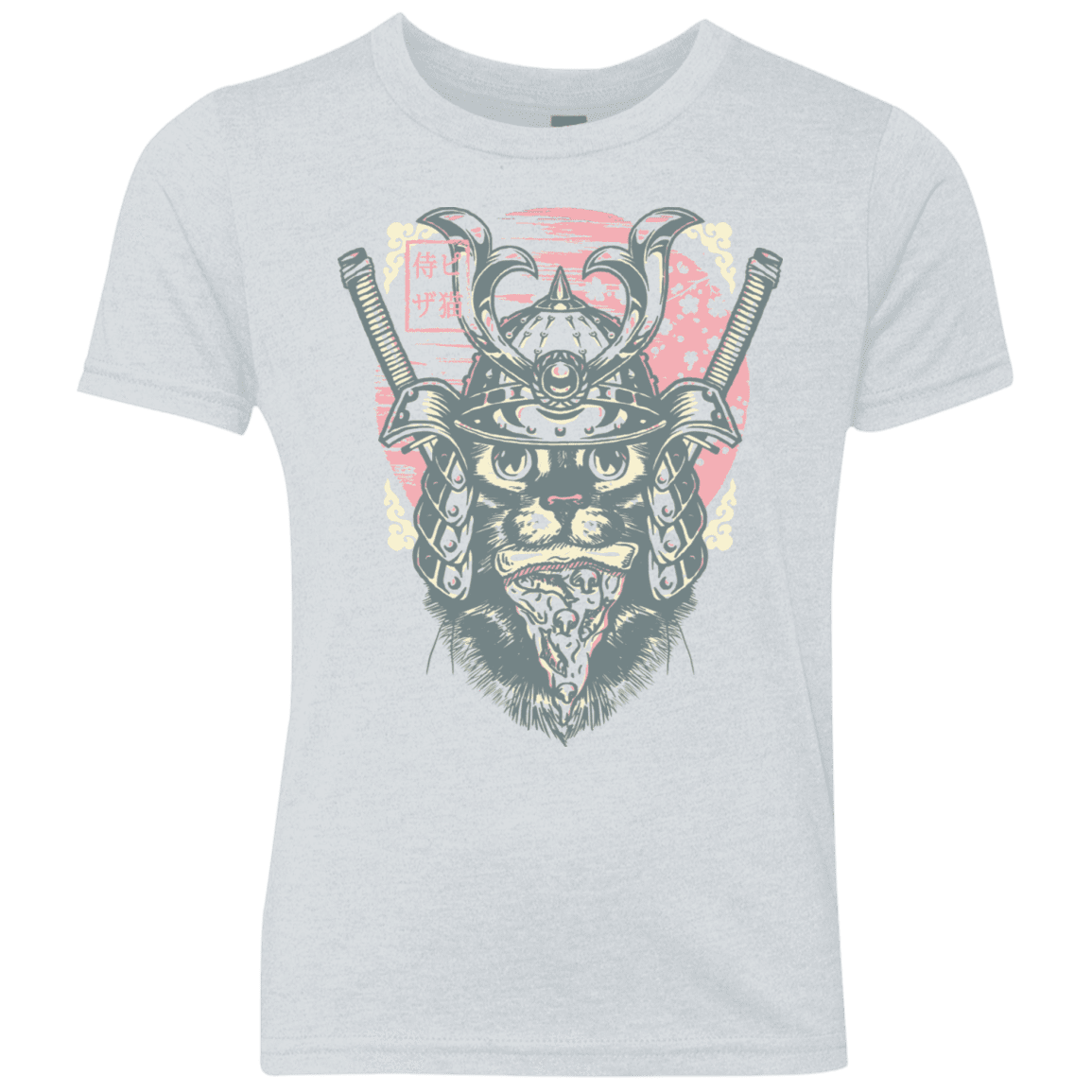T-Shirts Heather White / YXS Samurai Pizza Cat Youth Triblend T-Shirt