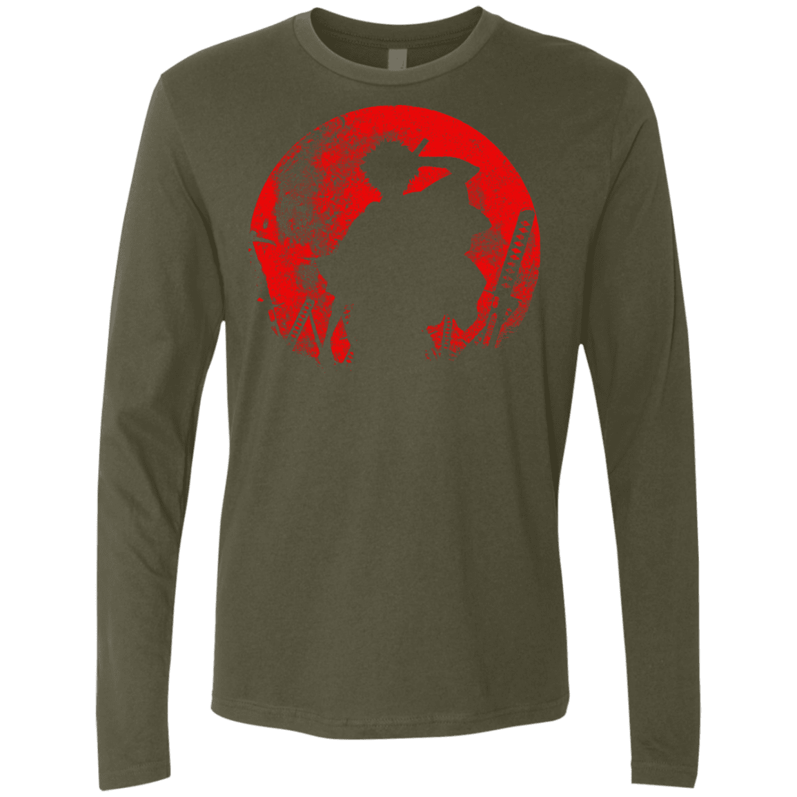 T-Shirts Military Green / S Samurai Swords Men's Premium Long Sleeve