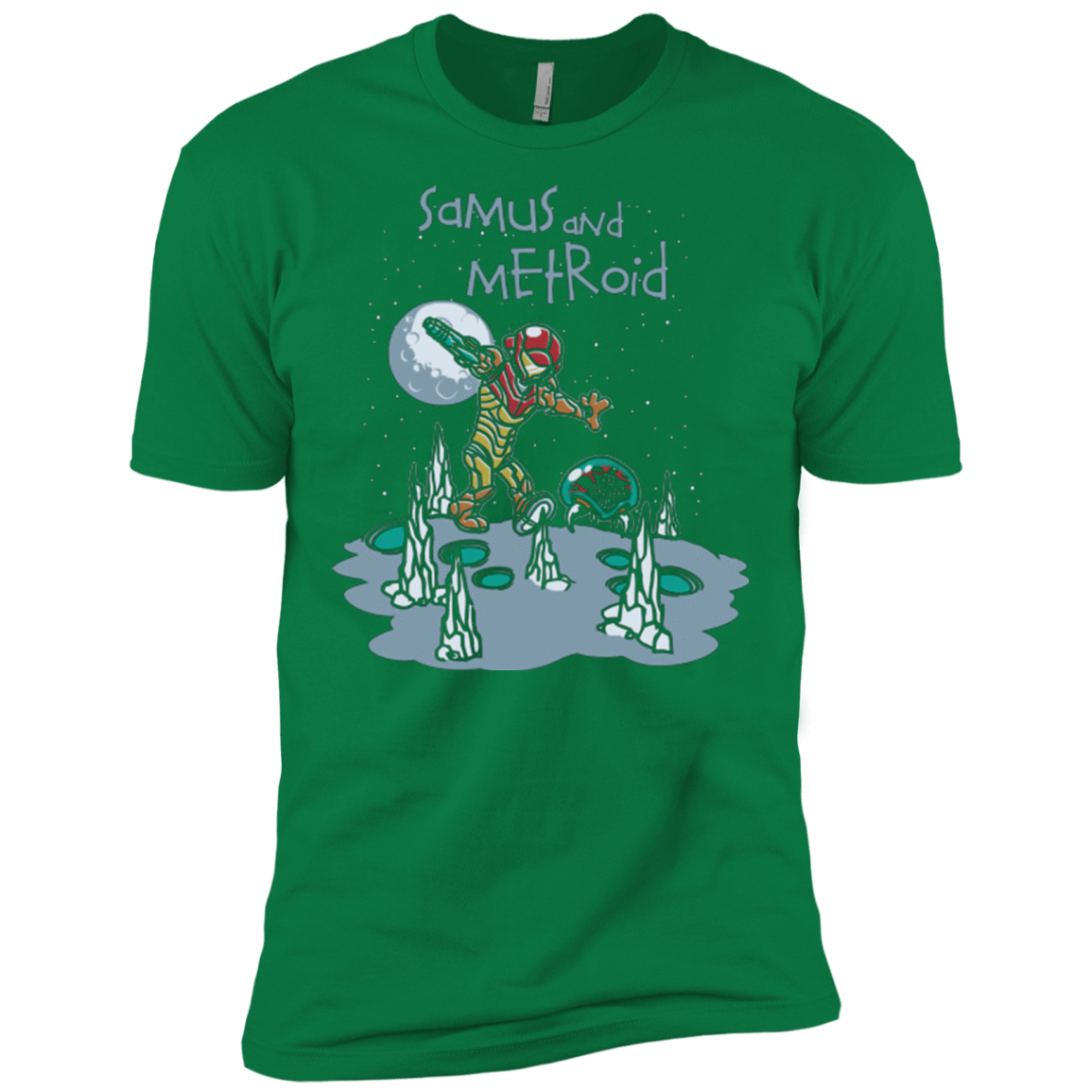 T-Shirts Kelly Green / X-Small Samus and Metroid Men's Premium T-Shirt