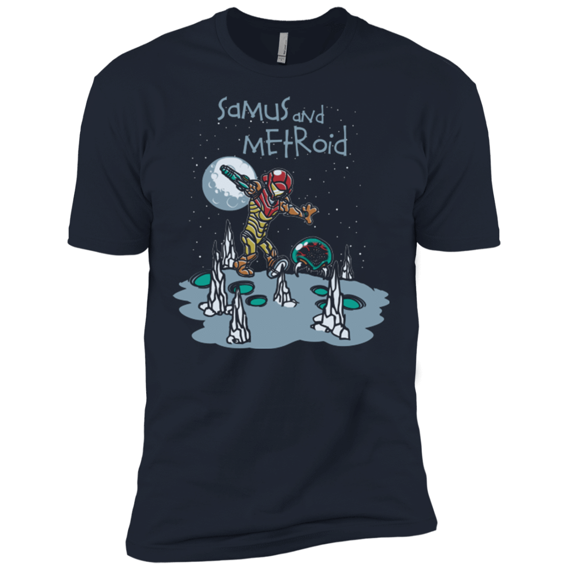 T-Shirts Midnight Navy / X-Small Samus and Metroid Men's Premium T-Shirt