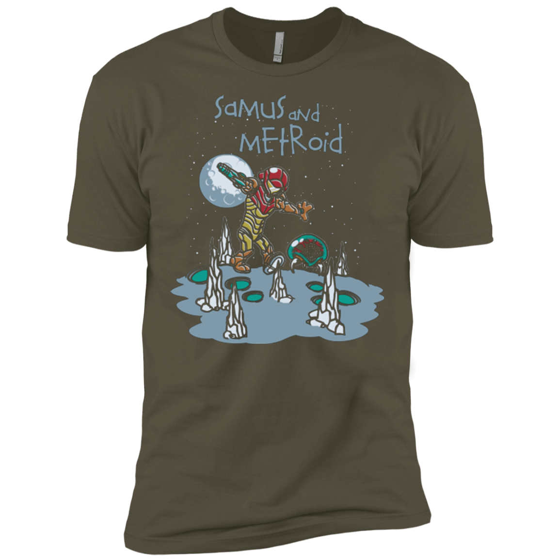 T-Shirts Military Green / X-Small Samus and Metroid Men's Premium T-Shirt