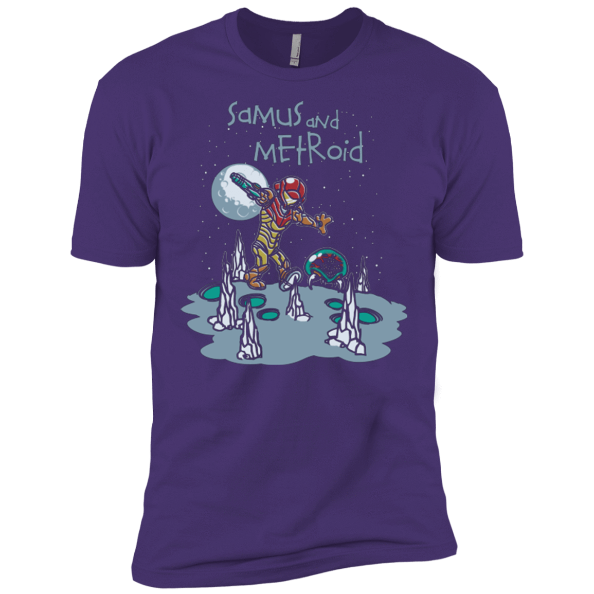 T-Shirts Purple / X-Small Samus and Metroid Men's Premium T-Shirt
