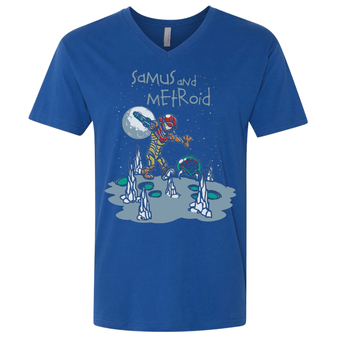 T-Shirts Royal / X-Small Samus and Metroid Men's Premium V-Neck