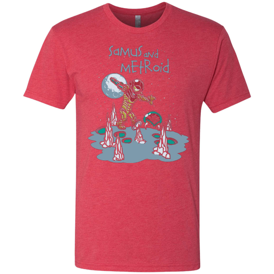T-Shirts Vintage Red / Small Samus and Metroid Men's Triblend T-Shirt