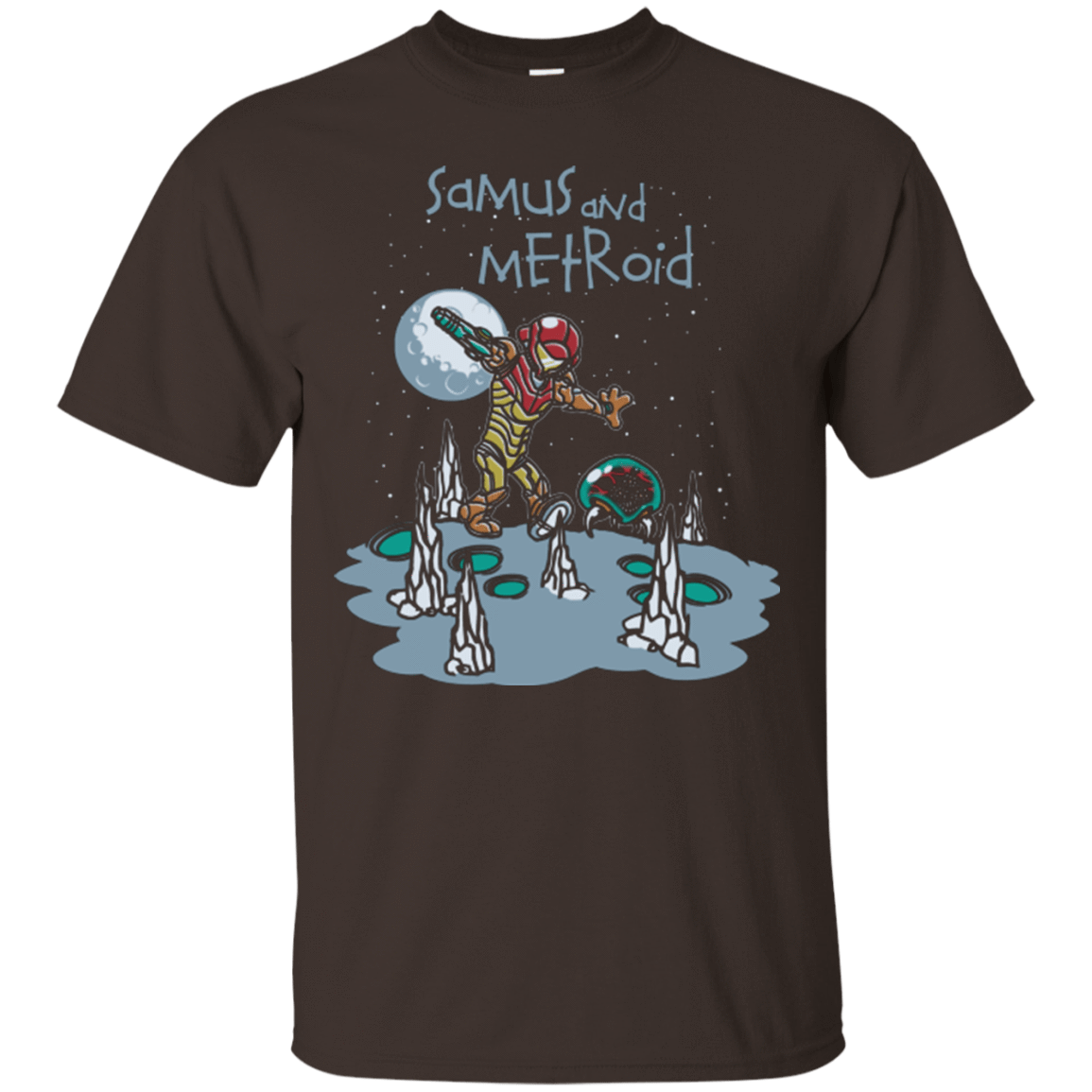 T-Shirts Dark Chocolate / Small Samus and Metroid T-Shirt