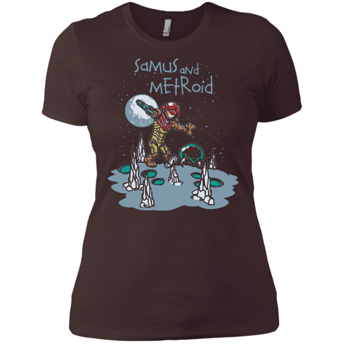 T-Shirts Dark Chocolate / X-Small Samus and Metroid Women's Premium T-Shirt