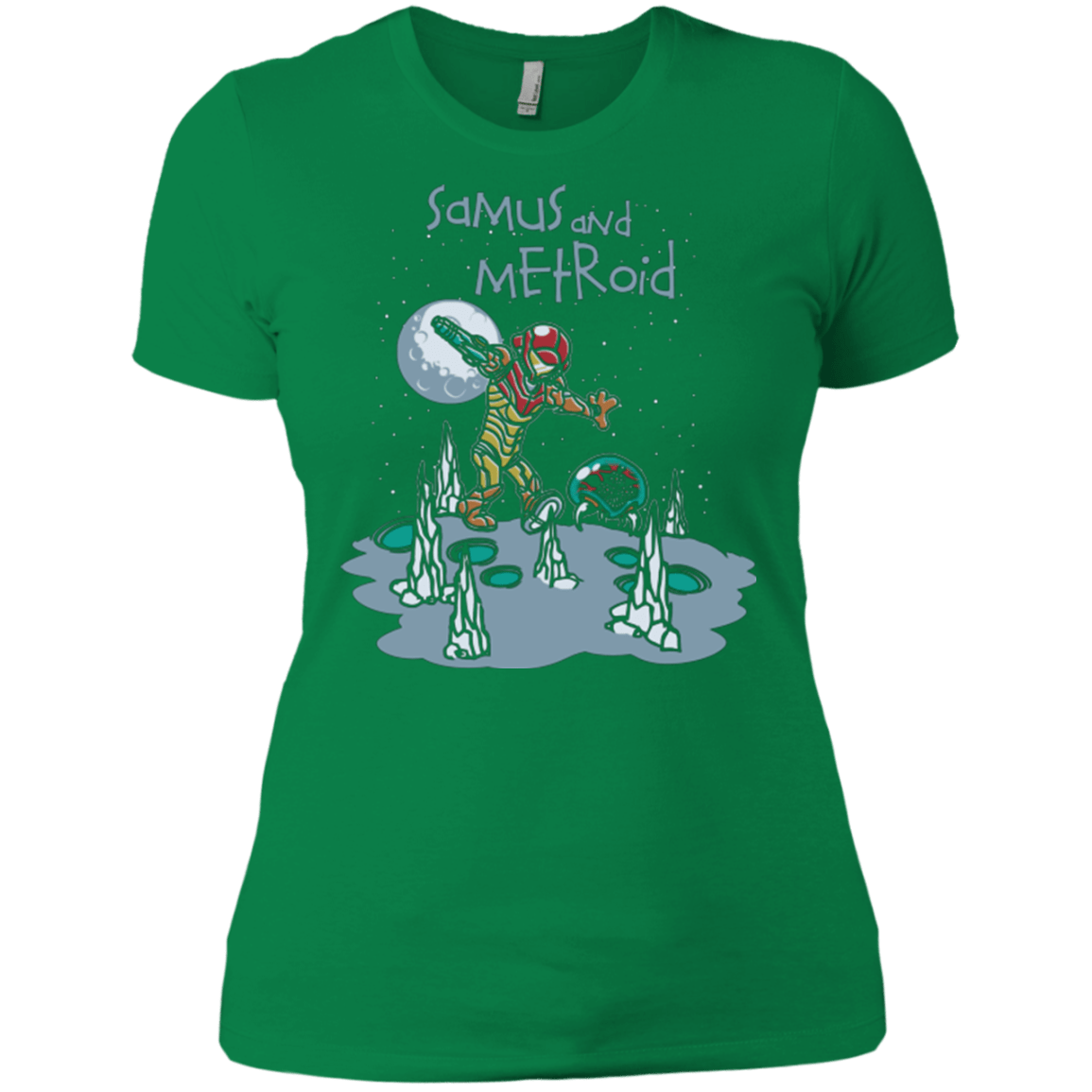 T-Shirts Kelly Green / X-Small Samus and Metroid Women's Premium T-Shirt