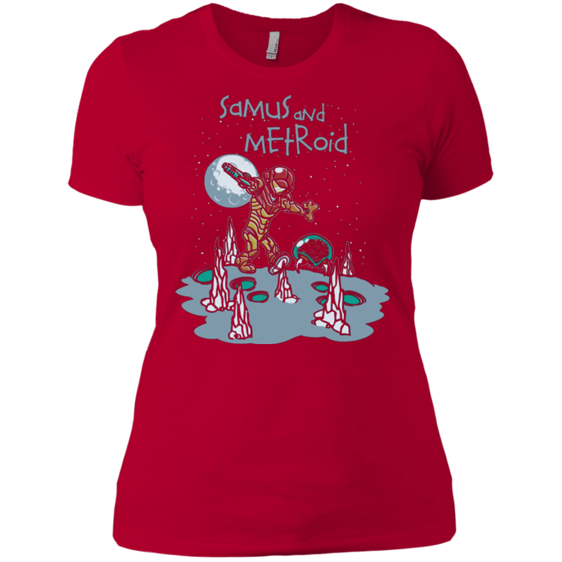 T-Shirts Red / X-Small Samus and Metroid Women's Premium T-Shirt