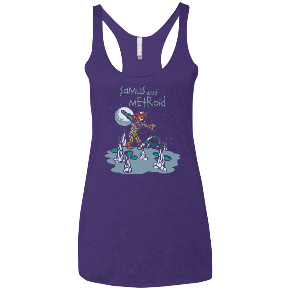 T-Shirts Purple / X-Small Samus and Metroid Women's Triblend Racerback Tank
