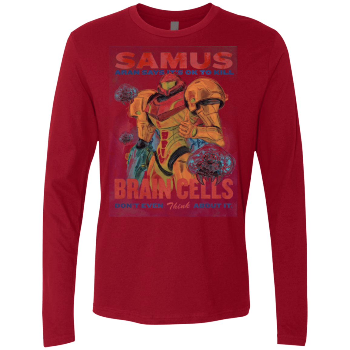 T-Shirts Cardinal / Small Samus Aran Propaganda Men's Premium Long Sleeve