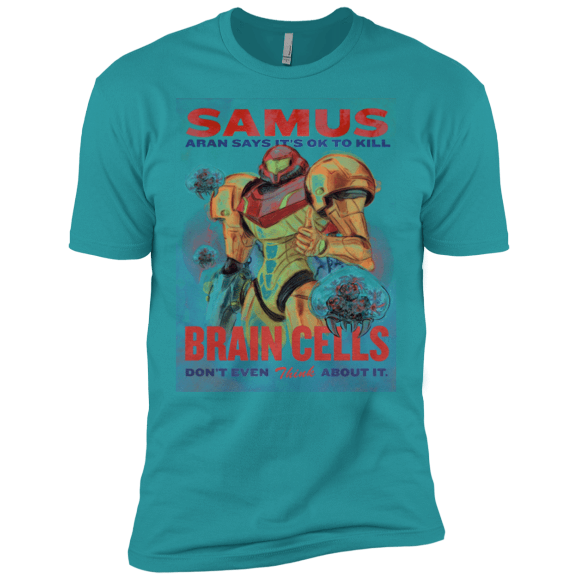 T-Shirts Tahiti Blue / X-Small Samus Aran Propaganda Men's Premium T-Shirt