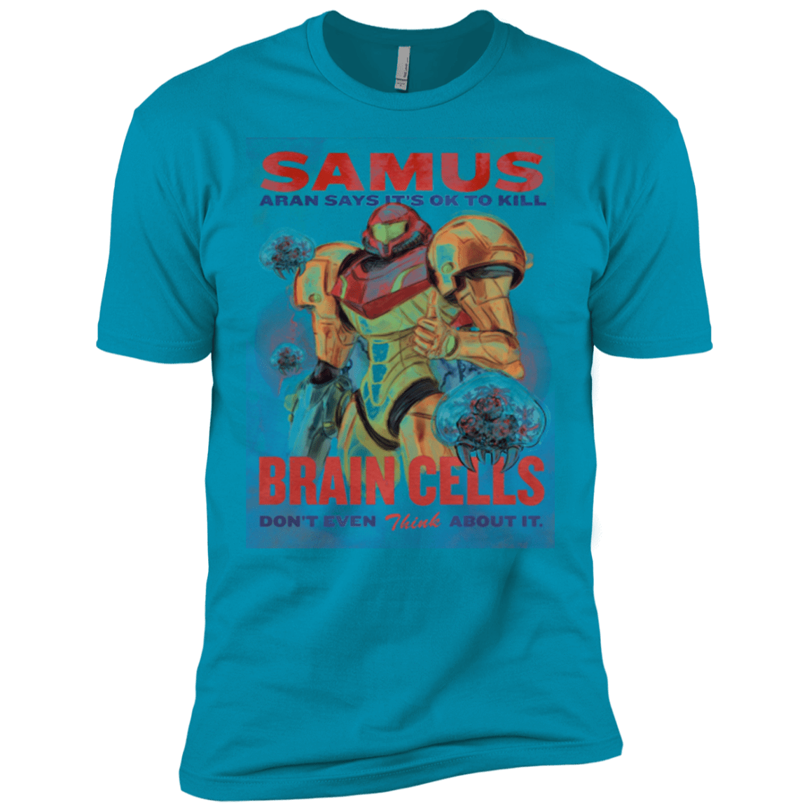 T-Shirts Turquoise / X-Small Samus Aran Propaganda Men's Premium T-Shirt