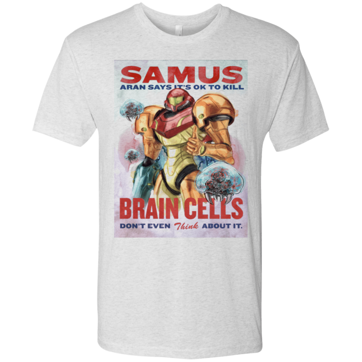 T-Shirts Heather White / Small Samus Aran Propaganda Men's Triblend T-Shirt