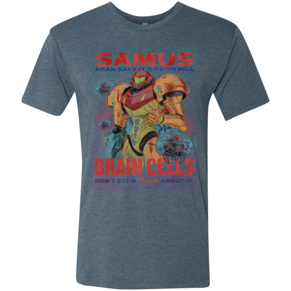 T-Shirts Indigo / Small Samus Aran Propaganda Men's Triblend T-Shirt