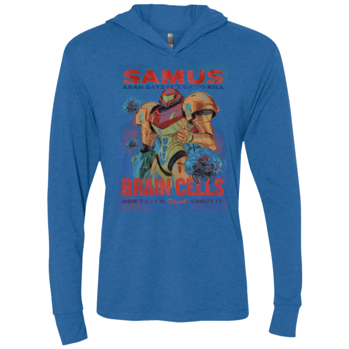 Samus Aran Propaganda Triblend Long Sleeve Hoodie Tee