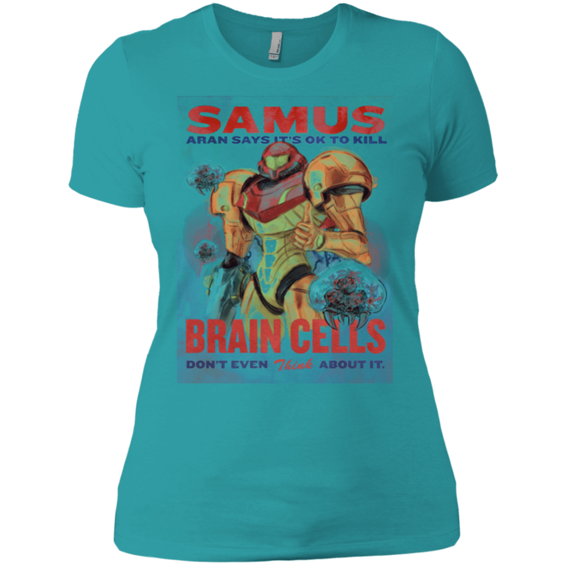 T-Shirts Tahiti Blue / X-Small Samus Aran Propaganda Women's Premium T-Shirt