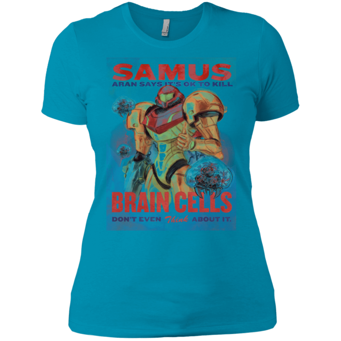 T-Shirts Turquoise / X-Small Samus Aran Propaganda Women's Premium T-Shirt