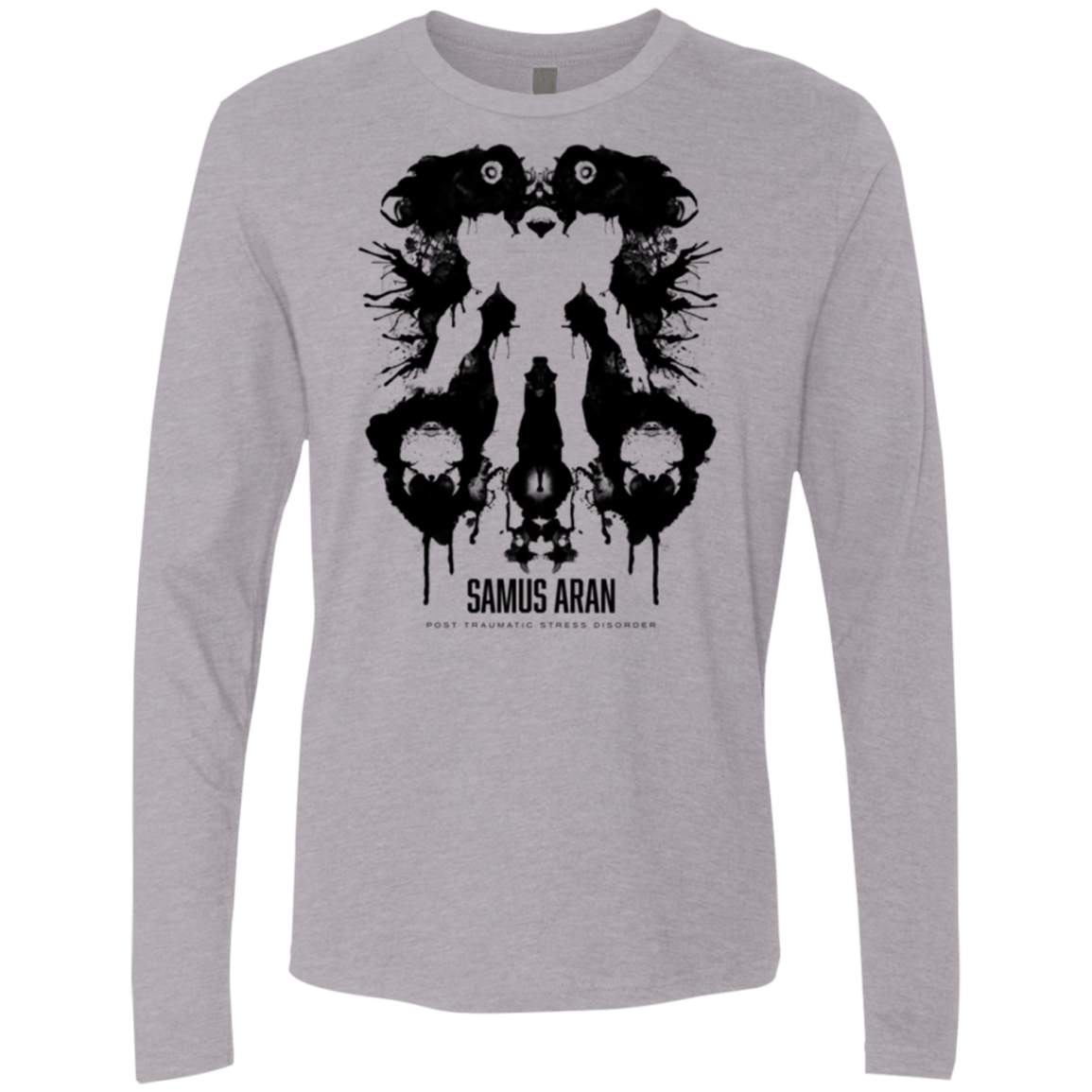 T-Shirts Heather Grey / Small Samus Ink Blot Men's Premium Long Sleeve